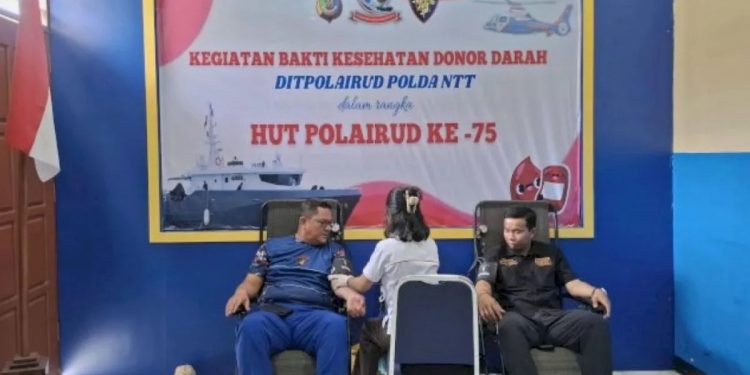 Ditpolairud Polda NTT Adakan Donor Darah untuk Peringati HUT Polairud ke-75