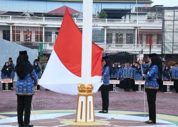 Srikandi KORPRI Bengkalis Pimpin Upacara HUT ke-54 KORPRI