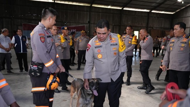 Polda Sumatera Utara Gunakan Anjing Pelacak untuk Temukan Korban Banjir dan Longsor