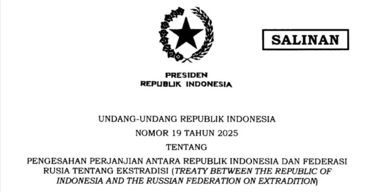 Presiden Prabowo Resmi Mengesahkan Perjanjian Ekstradisi dengan Rusia