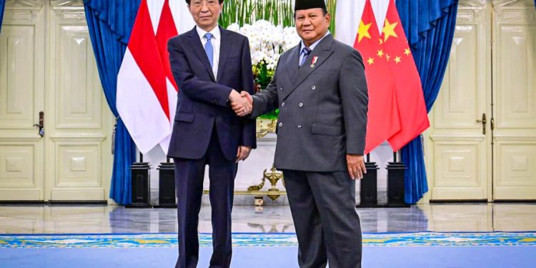 Presiden Prabowo Sambut Ketua MPR Tiongkok Wang Huning di Istana Merdeka