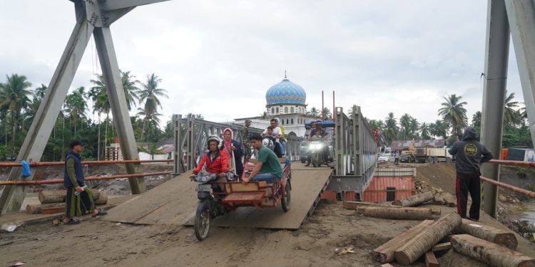 Jembatan Teupin Mane Berfungsi, Bantuan Dikirim ke Sumatra