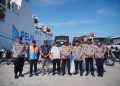Kapal MV Egon Sandar di Krueng Geukueh, Polres Lhokseumawe Terima Bantuan Logistik