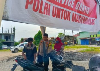 Polres Tapanuli Tengah Gelar Servis Motor Gratis untuk Warga Terdampak Bencana