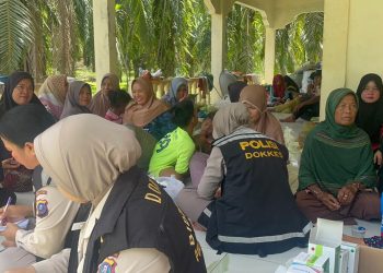 Polres Langkat Salurkan Bantuan Kesehatan di Desa Harapan Makmur