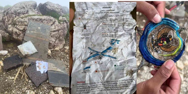 Foto dugaan Serpihan atau puing-puing yang diduga milik pesawat ATR milik Indonesia Air yang hilang kotak ditemukan disekitar puncak gunung bulusaraung Kab maros