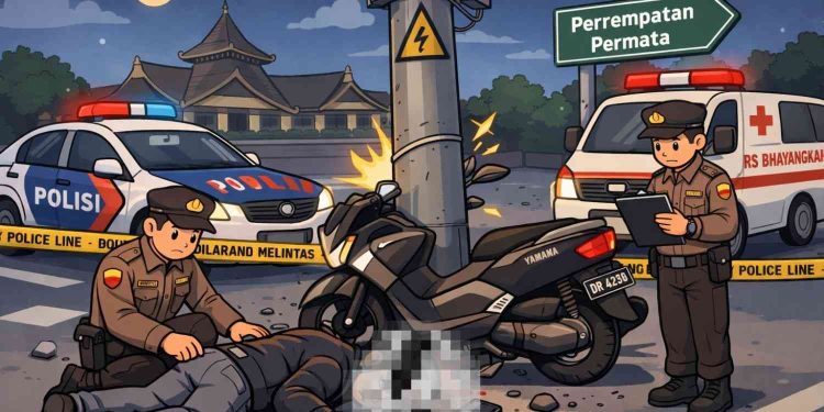 Ilustrasi gambar Pengendara NMAX Tewas Usai Tabrak Tiang Listrik di Pakualaman Yogyakarta