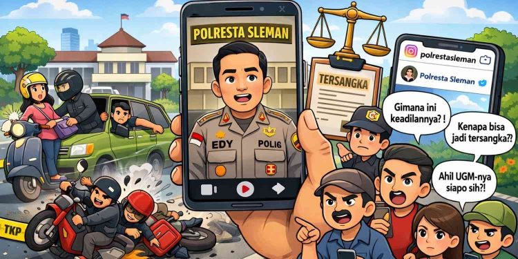 Ilustrasi gambar netizen serbu instagram Polresta Sleman Pasca Kasus Viral Suami Korban Jabret jadi tersangka