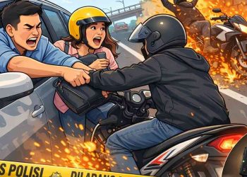 Ilustrasi gambar penjambretan di Janti