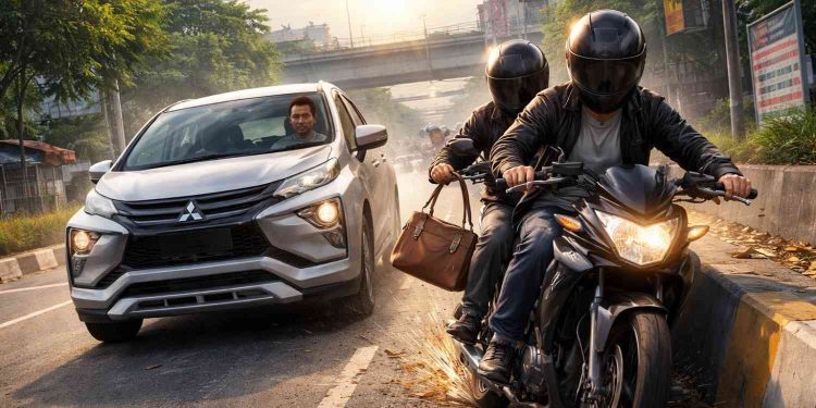 Ilustrasi gambar tabrak jambret