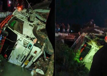 Kondisi Truk Tersambar KA Gajayana Malam Hari di Kebumen