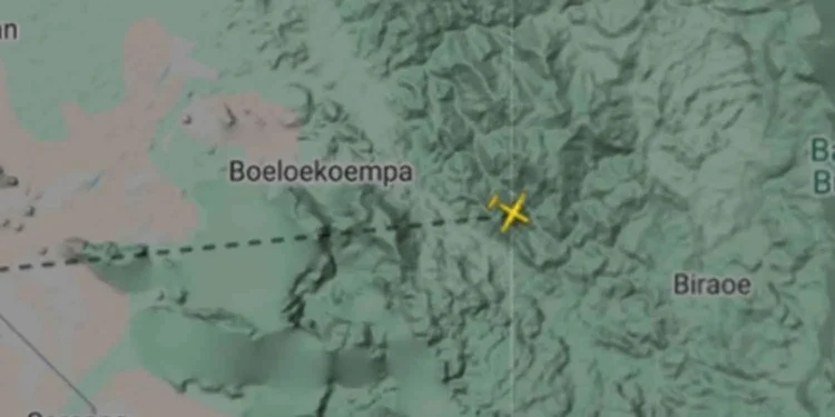 Foto: Pesawat ATR 400 milik Indonesia Air Transport yang dilaporkan hilang kontak saat akan tiba di Bandara Internasional Sultan Hasanuddin Makassar.