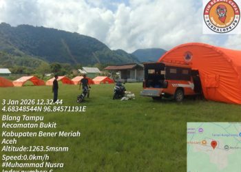 BPBD Bener Meriah Siapkan Tenda Darurat di Blang Panas dan Blang Tampu