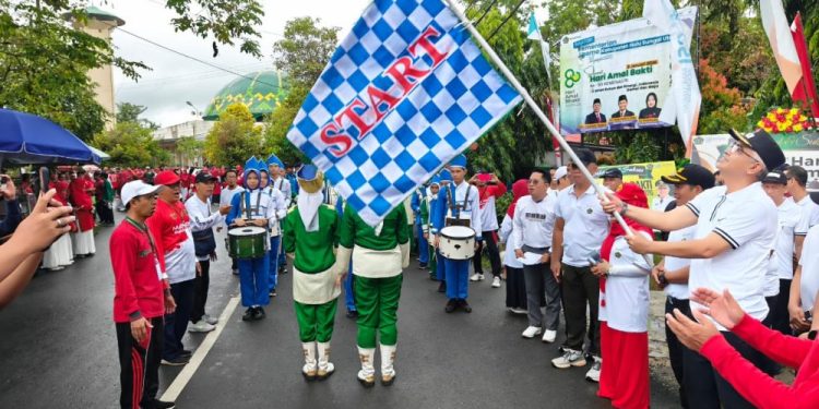 Kemenag HSU Rayakan HAB ke-80 dengan Jalan Sehat Kerukunan