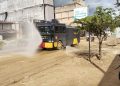 Polres Aceh Selatan Gunakan Water Cannon untuk Kurangi Debu Pasca Banjir