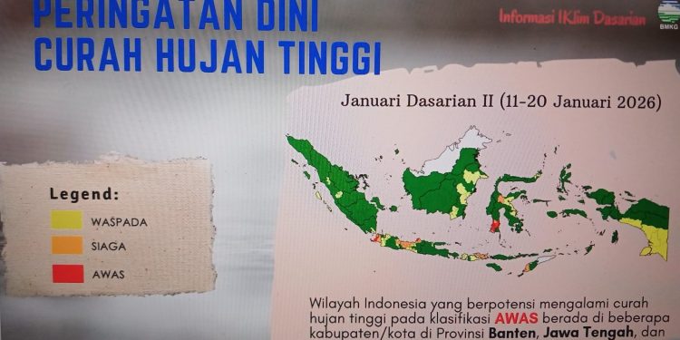 BMKG Tetapkan Status Awas di Banten dan Jawa Tengah Akibat Curah Hujan Tinggi