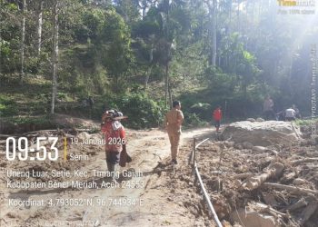 Jalan di Kampung Setie Bener Meriah Pulih Pasca Bencana