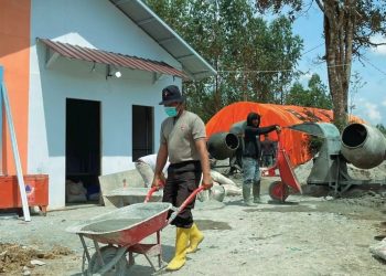 Brimob Sumut Percepat Pembangunan Hunian Sementara di Tapanuli Selatan