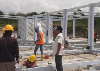 Pembangunan Hunian Sementara di Bener Meriah Memasuki Tahap Perakitan