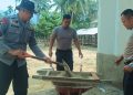 Brimob Sumut dan Warga Tolang Julu Bersatu Bangun Rumah Swadaya Pascabencana