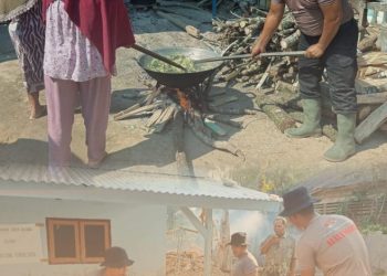 Brimob Polda Sumut Lanjutkan Bantuan di Batang Toru