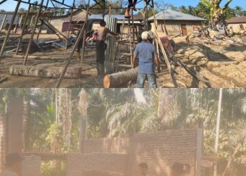 Brimob Polda Sumut dan Warga Bersama-Sama Perbaiki Rumah dan Sumur di Aek Ngadol