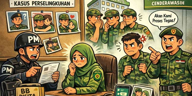 Ilustrasi gambar angota persit digilir 13 anggota TNI
