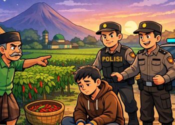 Ilustrasi gambar pencurian cabe di Ngemplak Sleman