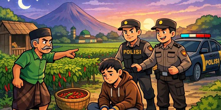 Ilustrasi gambar pencurian cabe di Ngemplak Sleman