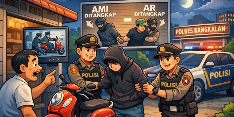 Ilustrasi penangkapan dua pelaku pencurian sepeda motor di Bangkalan
