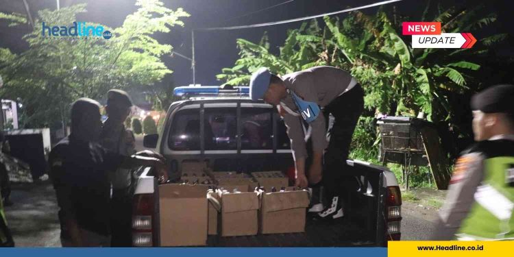 Polisi Razia Miras Ilegal di Kasihan Bantul, Puluhan Botol Disita dari Outlet 23