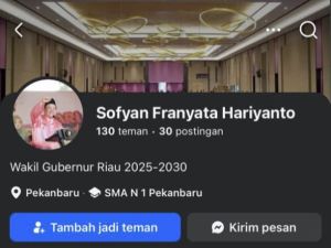 Akun Palsu Mengatasnamakan Plt Gubernur Riau Ditemukan di Facebook