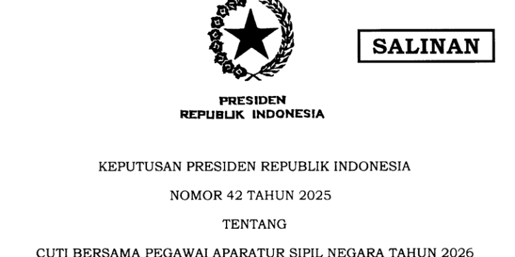 Presiden Tetapkan Keppres Cuti Bersama ASN 2026