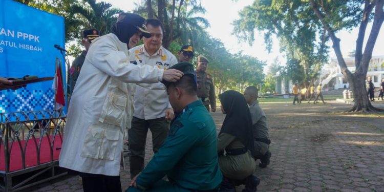 Wali Kota Banda Aceh Lantik 218 Praja Muda PPPK Satpol PP-WH