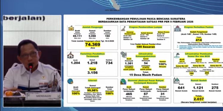 Pemulihan Pascabencana di Sumatra Berjalan Lancar