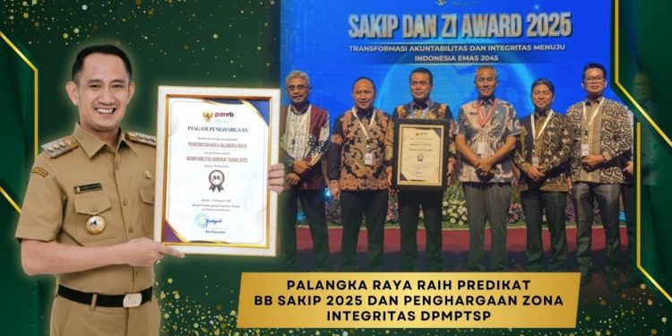 Pemko Palangka Raya Raih Penghargaan SAKIP dan Zona Integritas 2025