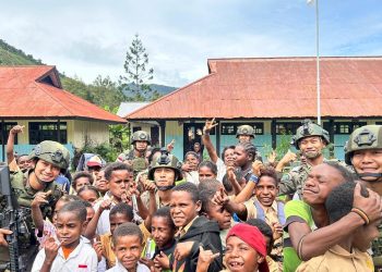 Satgas Damai Cartenz 2026 Tingkatkan Disiplin Siswa SD di Mulia