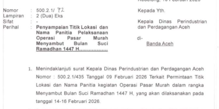 Pemkab Bener Meriah Adakan Operasi Pasar Murah Sambut Ramadan
