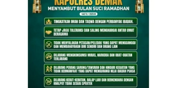 Kapolres Demak Berikan Imbauan Keamanan Menyambut Ramadan 1447 H