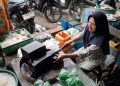 Pedagang Cincau dan Kolang-kaling di Pasar Sido Makmur Blora Ramai Pembeli