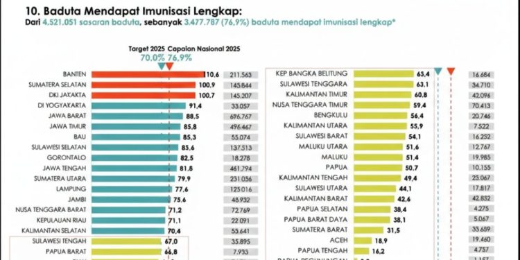 Cakupan Imunisasi Baduta 2025 Capai 76,9 Persen, Lampaui Target Nasional