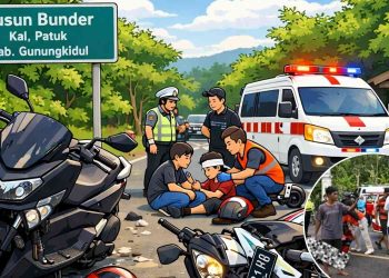 ilustrasi kecelakaan di Bunduer Patik Gunungkidul