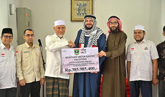 Pemprov Sumbar Berikan Bantuan Rp385 Juta untuk Palestina