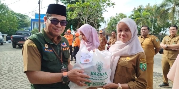 BPBD Balangan dan Baznas Kolaborasi Salurkan Paket Ramadan