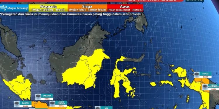 Siklon Tropis Narelle Sebabkan Peringatan Cuaca Ekstrem di Indonesia