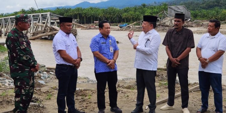 Bupati Nagan Raya Minta Pembangunan Kembali Jembatan Alue Wakie Dipercepat