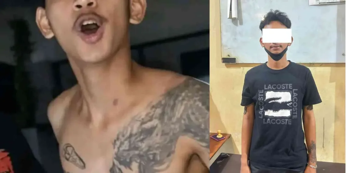 Cuplikan video viral pengendara melawan arus malah marah-marah dan meludahi korban (kiri), (Kanan) setelah diamankan Polisi