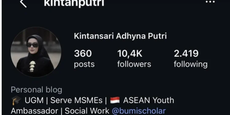 Di tengah ramainya pembahasan, akun media sosial yang diduga milik Kintansari Putri dilaporkan tidak lagi dapat diakses publik.