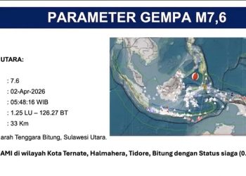 BMKG Keluarkan Peringatan Tsunami Setelah Gempa M 7,6 di Ternate