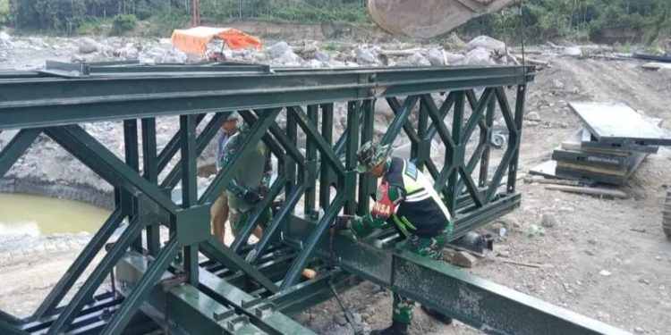 Progres Pembangunan Jembatan Bailey di Aceh Tengah Mencapai 44 Persen
